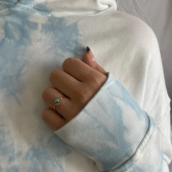 Frankie’s Bikinis Blue Tie Dye Hoodie - Picture 3 of 5